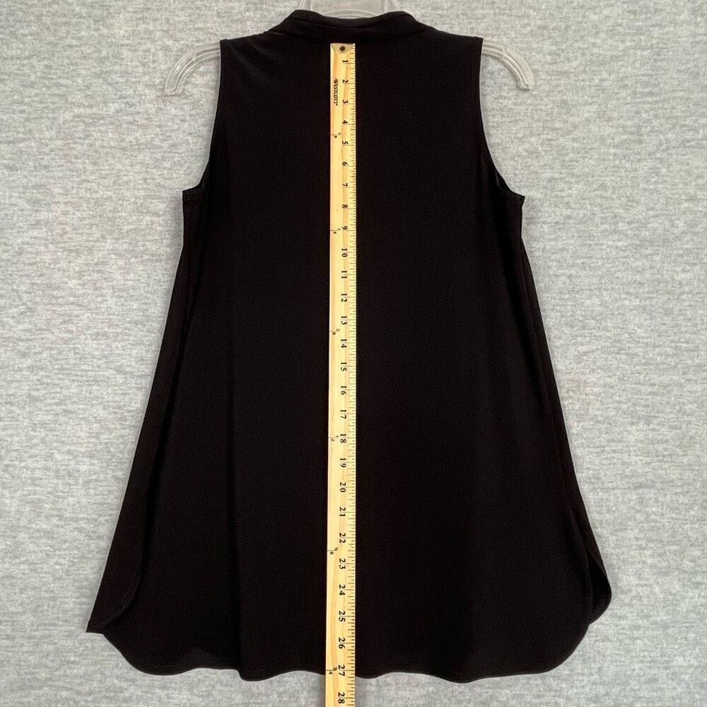 Joseph Ribkoff Black Pleated Sleeveless Top Womens 8 V Neck Career Office Blouse - Picture 7 of 8